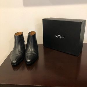 Coach Black Leather Booties